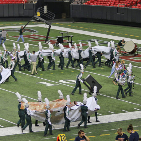 Inside Georgia Dome marching band