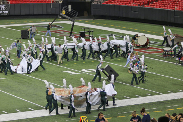 Inside Georgia Dome marching band