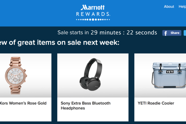 Marriott Rewards Flash Sale on Merchandise 2017