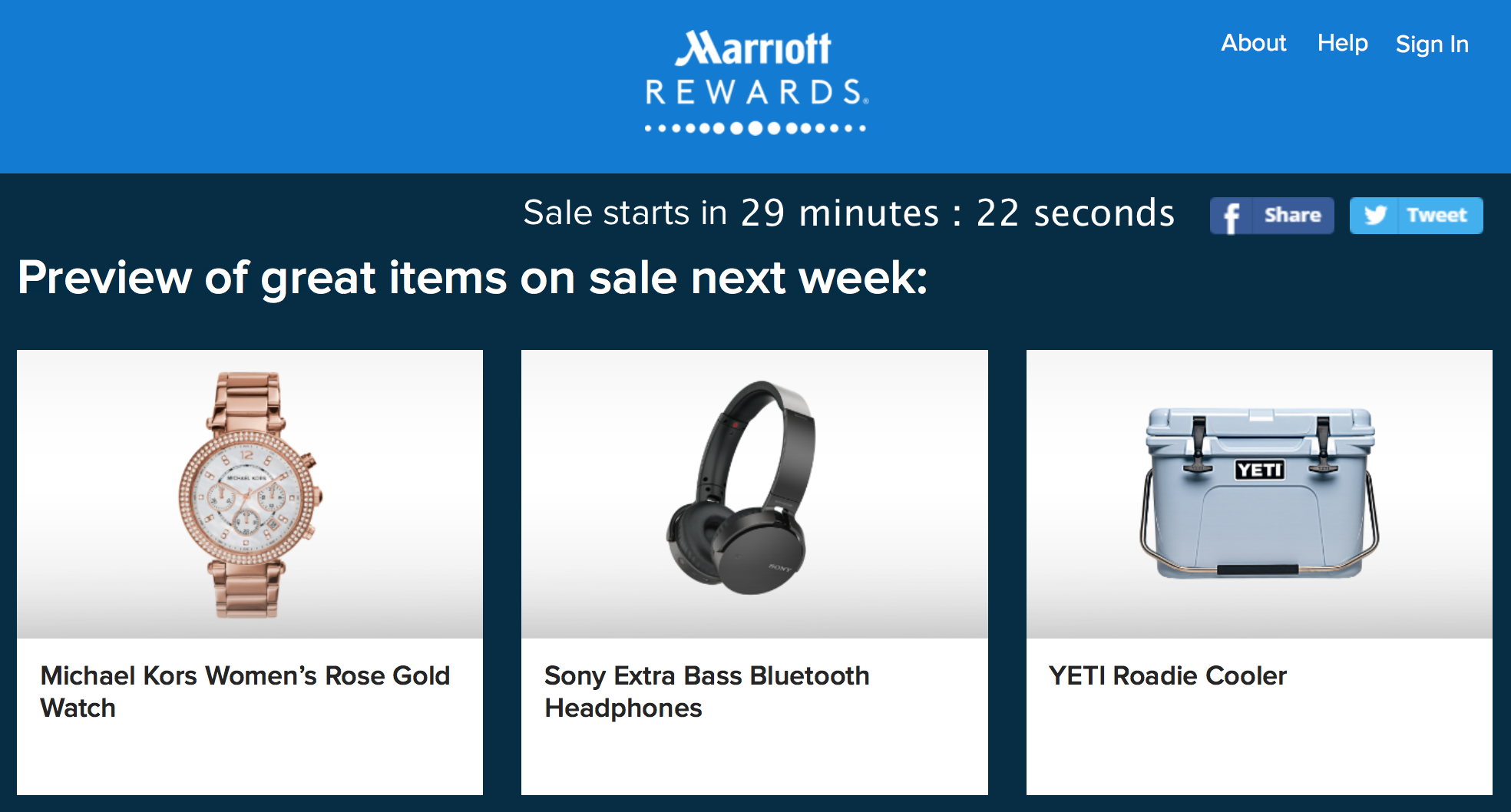 Marriott Rewards Flash Sale on Merchandise 2017