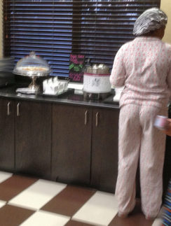 woman pajamas shower cap