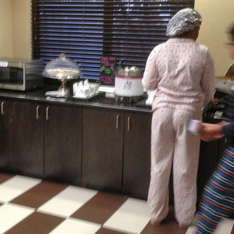 woman pajamas shower cap