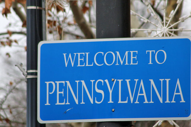 Welcome to Pennsylvania sign