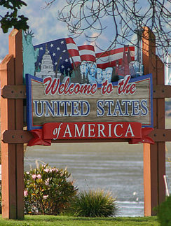 Welcome to the United States of America Blaine sign
