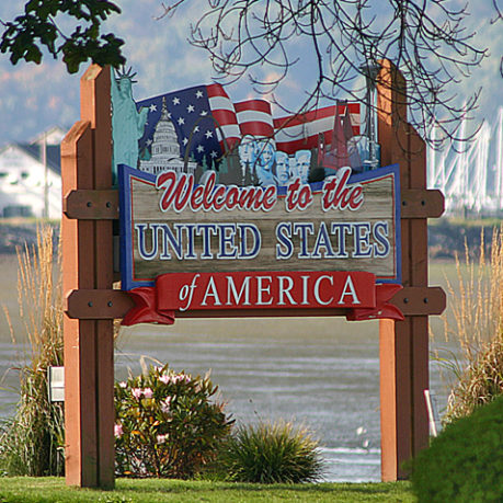 Welcome to the United States of America Blaine sign