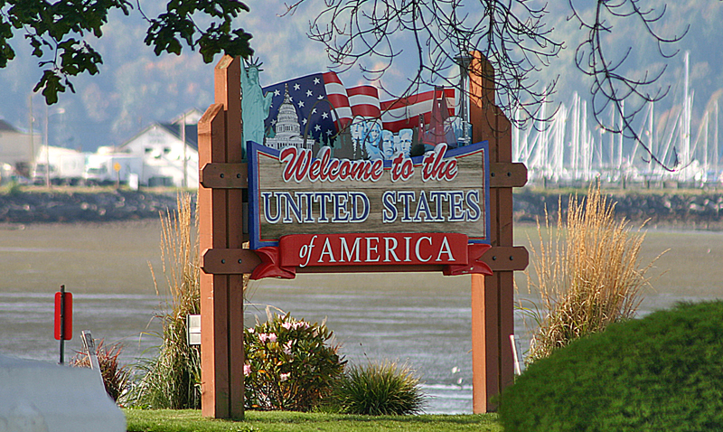 Welcome to the United States of America Blaine sign