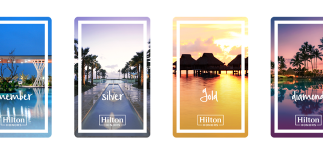 Elite status cards blue silver gold diamond