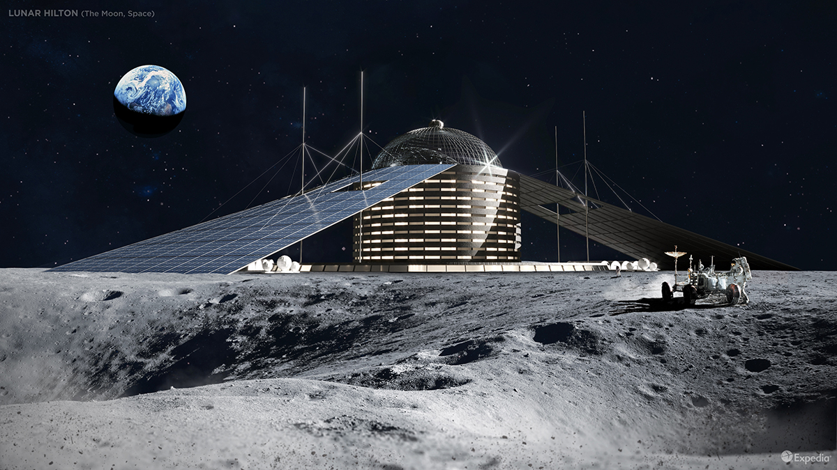 Покажи дом на луне. Отель на Луне. Здания на Луне. Дом на Луне. Луна в архитектуре.