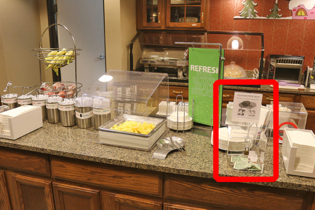 Suggestion Tip Gratuity box