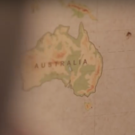 a map of australia with black text