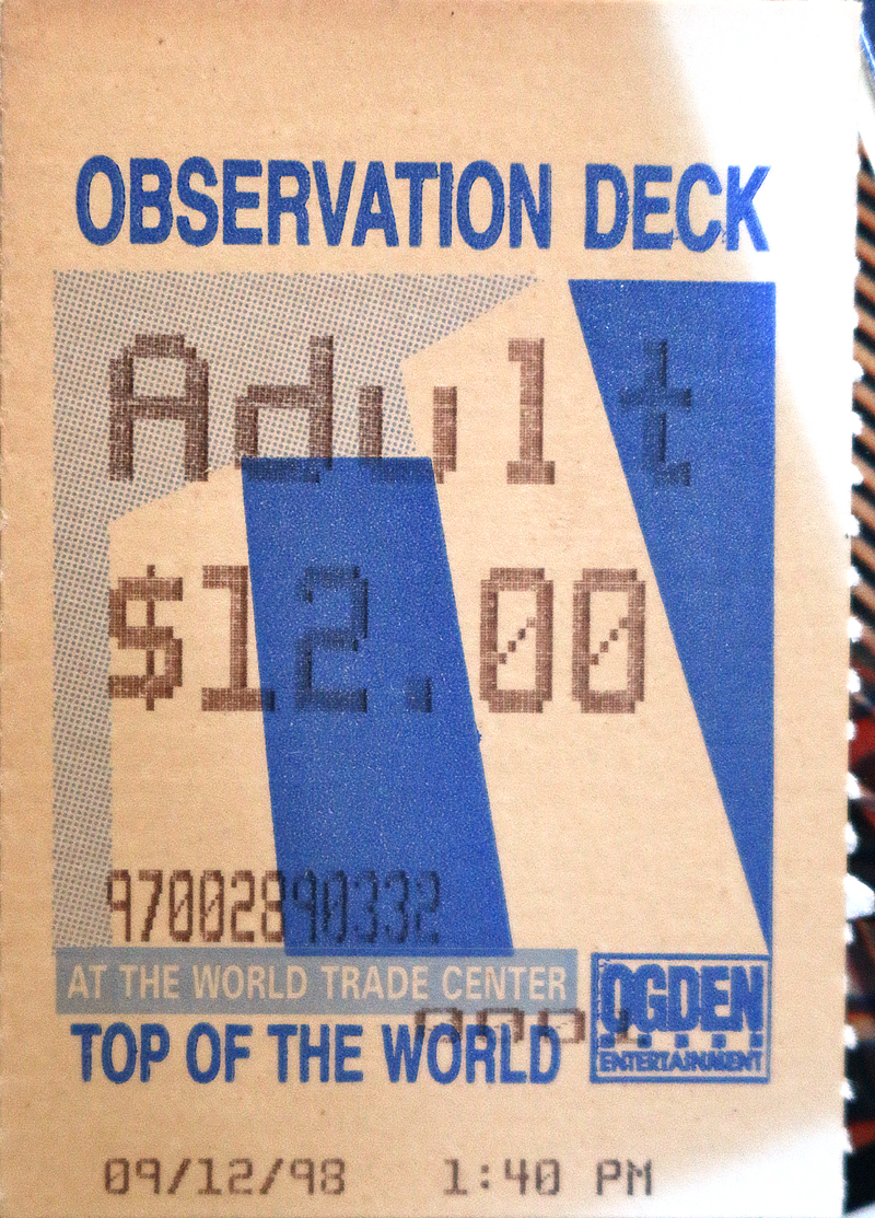 World Trade Center ticket stub 1998