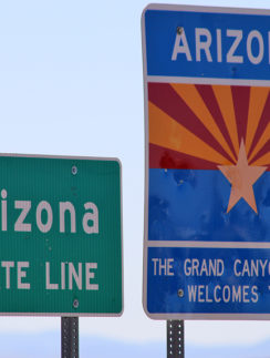 Arizona State Line sign