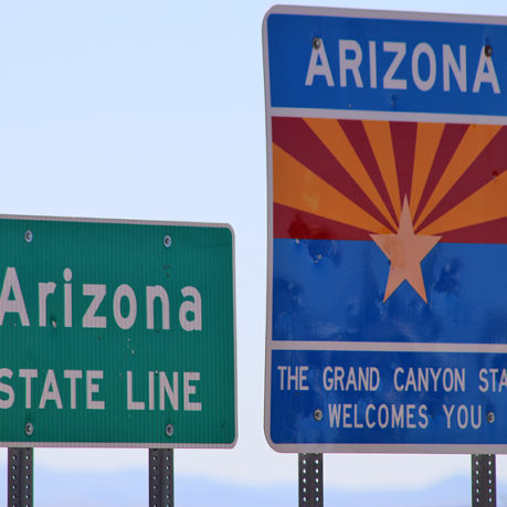 Arizona State Line sign