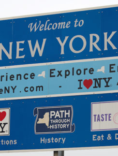 Welcome to New York highway sign