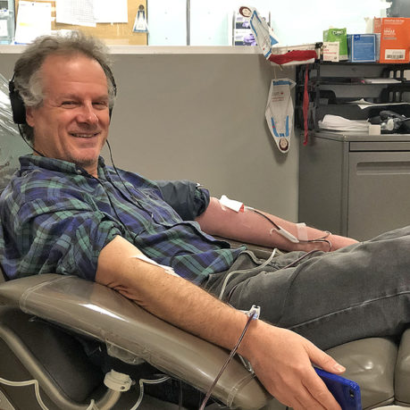 Brian donating platelets blood