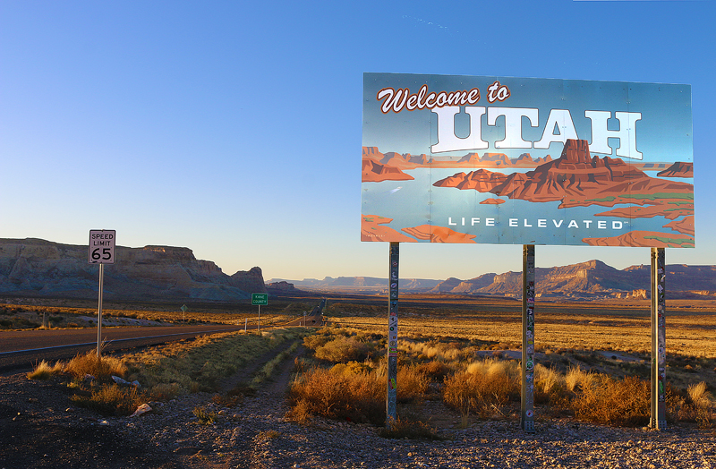Utah welcome sign