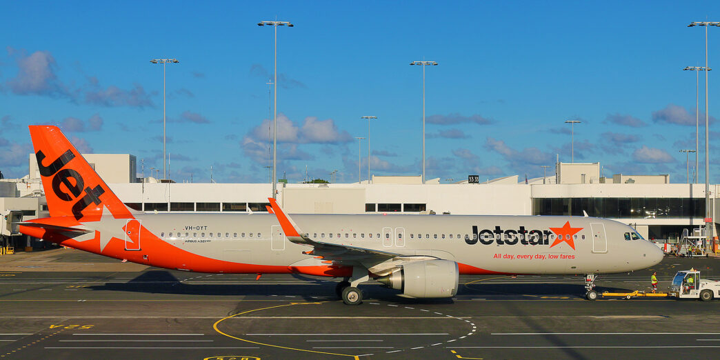 an airplane on the runway