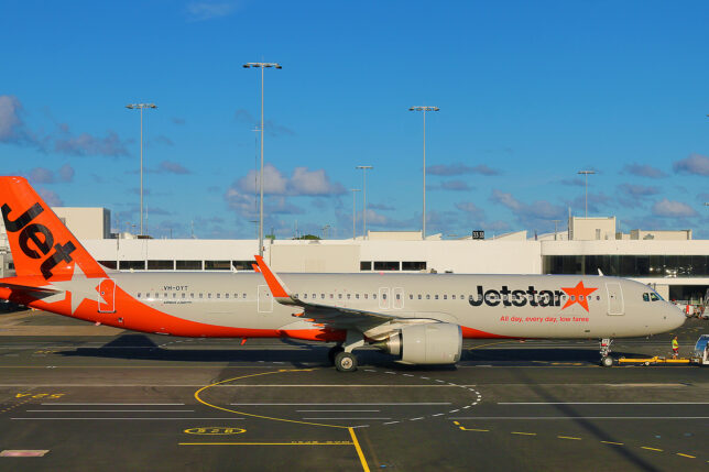 an airplane on the runway