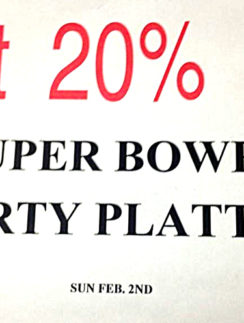 a sign with red text