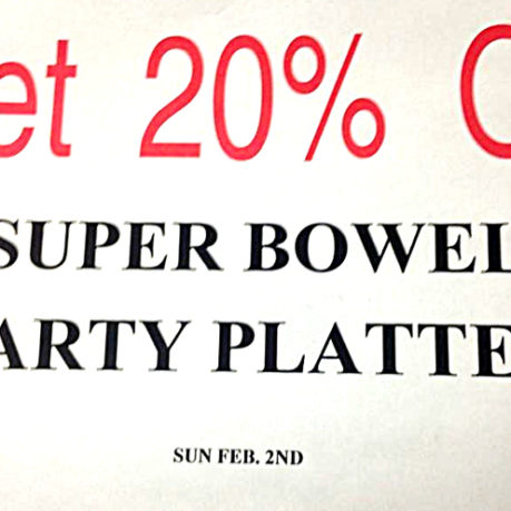 a sign with red text