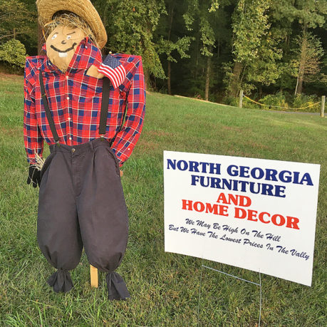 a scarecrow in a field