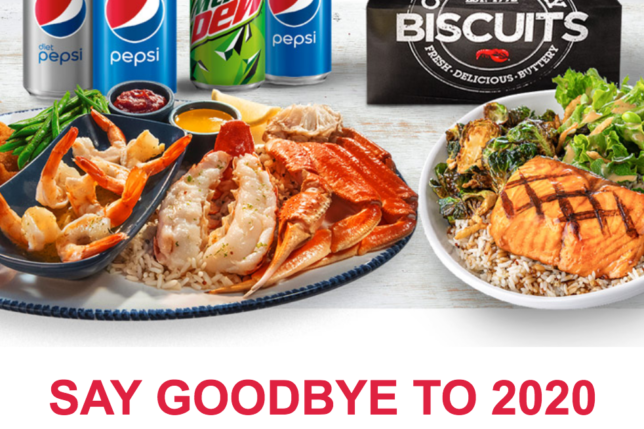 a plate of seafood and a can of soda