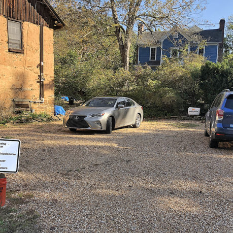 a car parked in a driveway