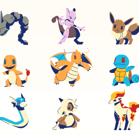 a group of cartoon animals