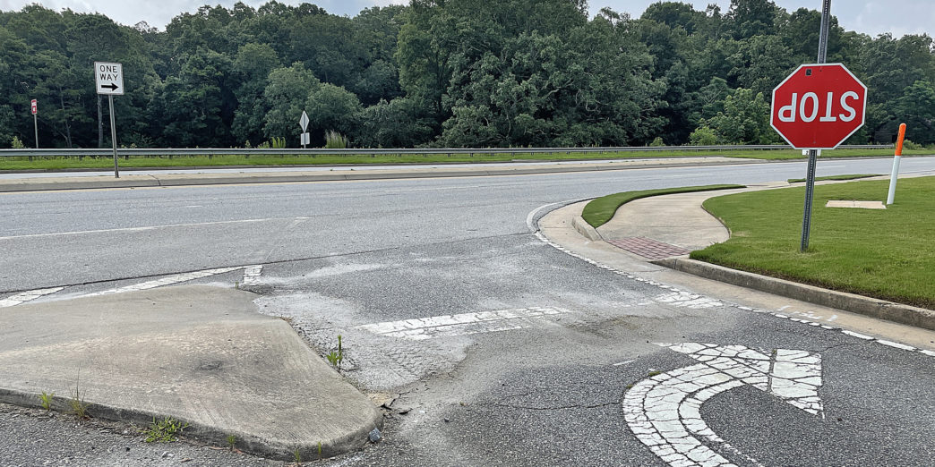 a stop sign on a road