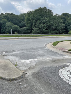 a stop sign on a road