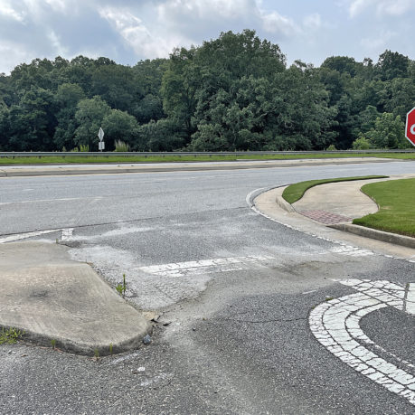 a stop sign on a road