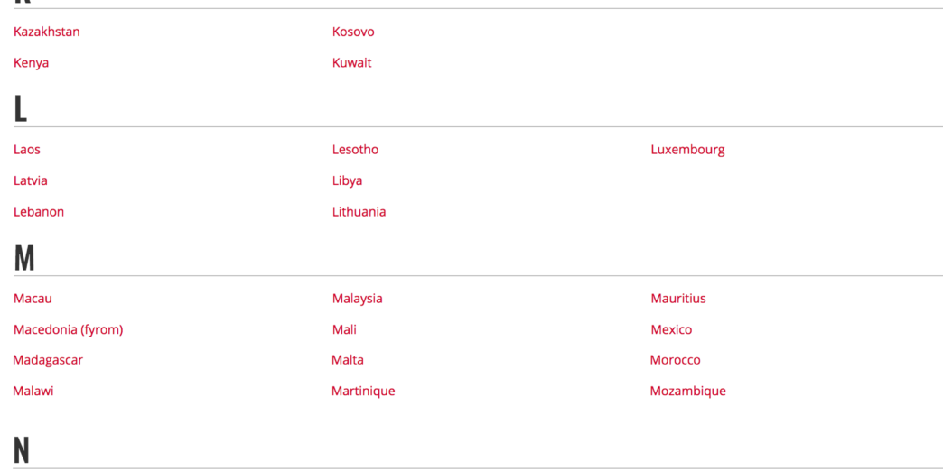 a white sheet with red text