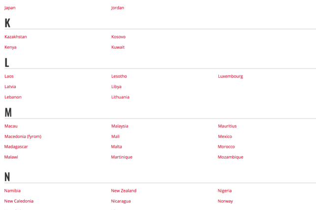 a white sheet with red text