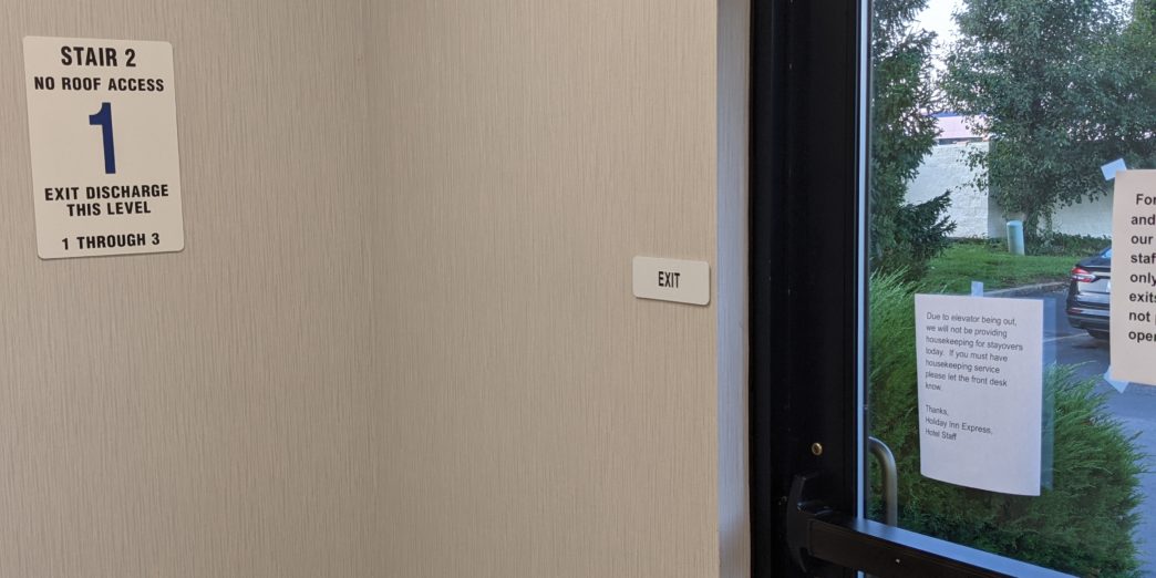 a door with a sign on it