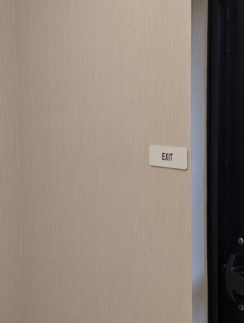 a door with a sign on it