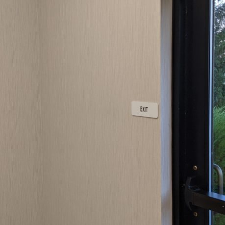 a door with a sign on it