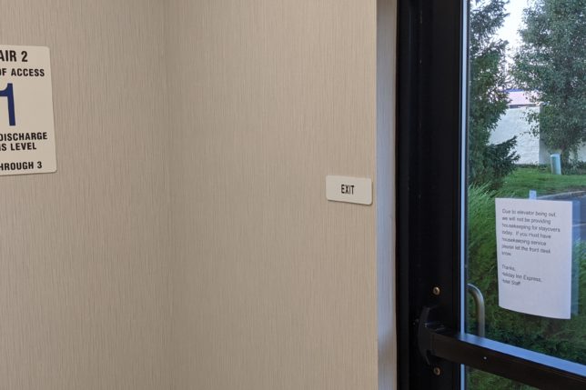 a door with a sign on it