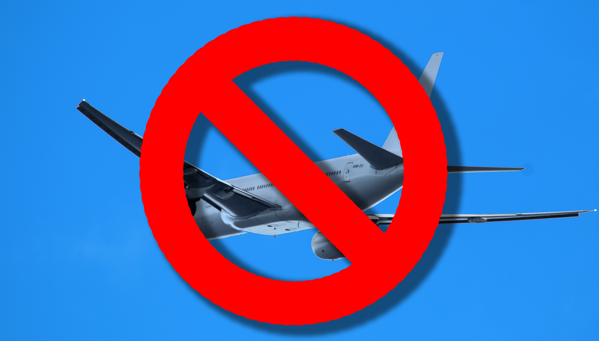 a no plane sign with a red circle around it
