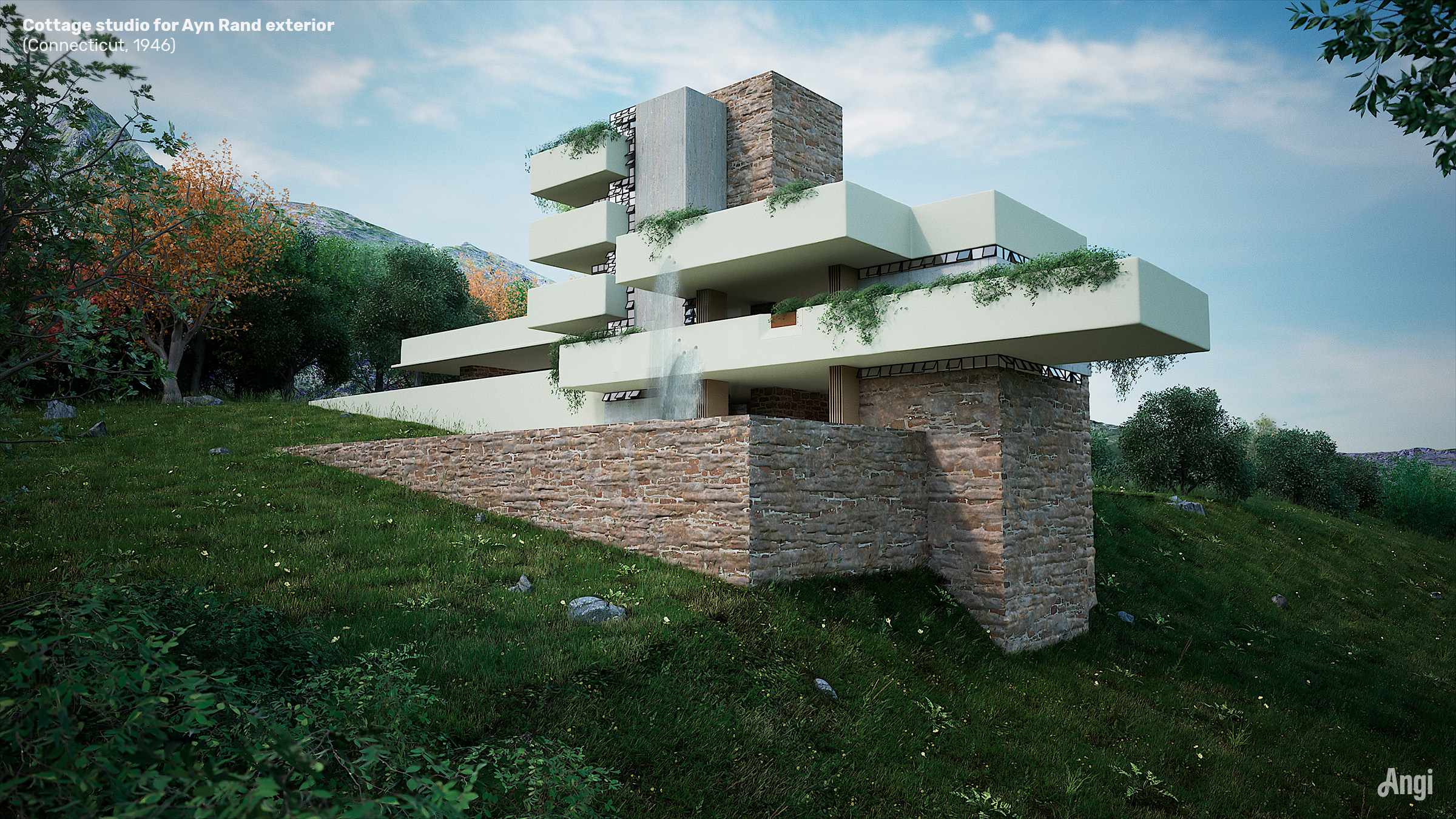 a building on a hill