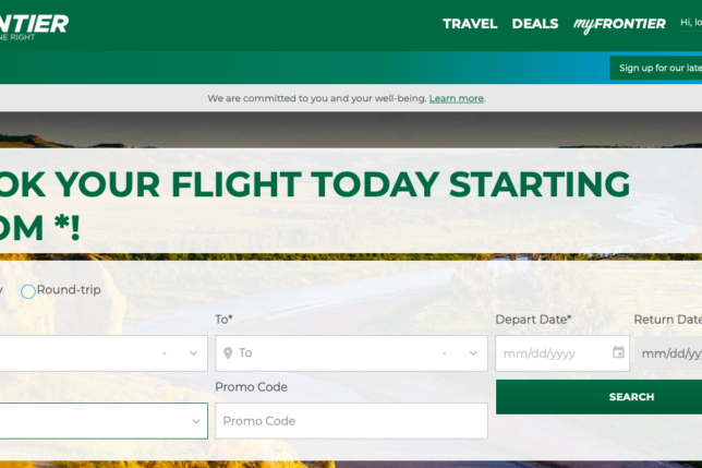 a screenshot of a travel login