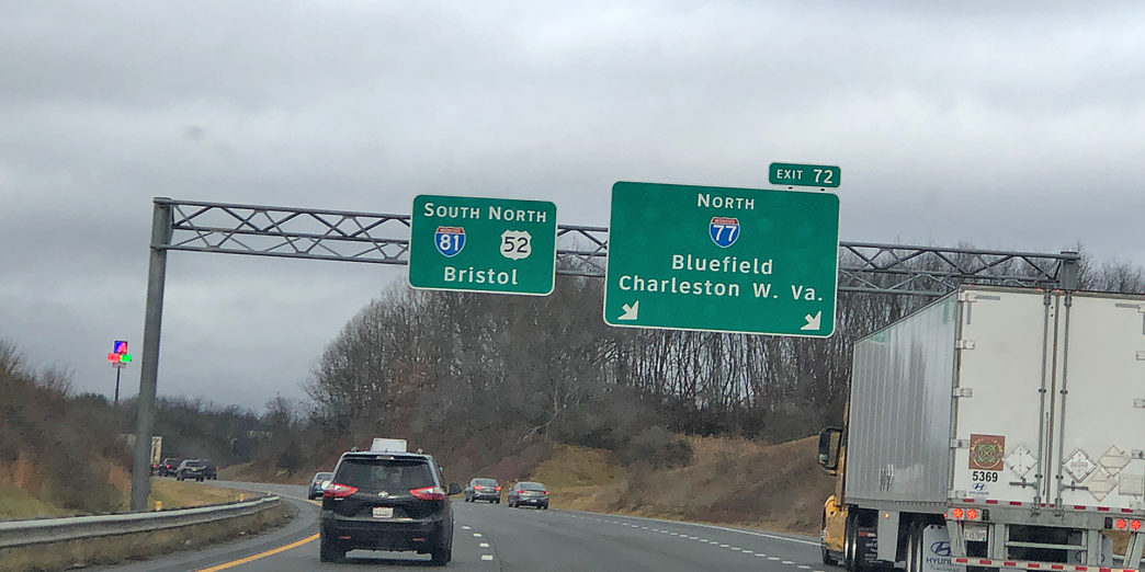 a road signs on a highway