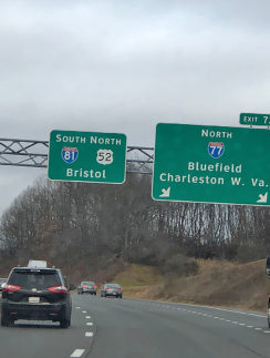a road signs on a highway