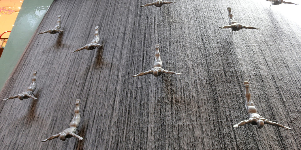 Dubai Mall Waterfall Wall United Arab Emirates