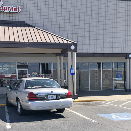 a car parked in a parking lot