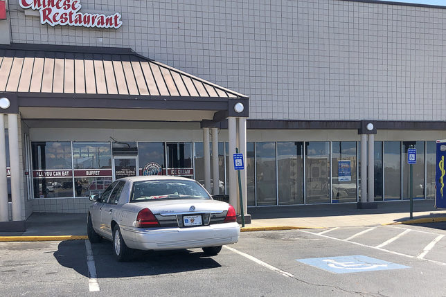 a car parked in a parking lot