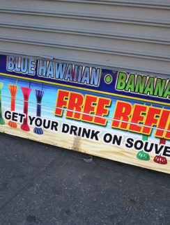 a sign on the side of a building