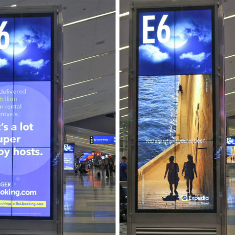 a sign in a building