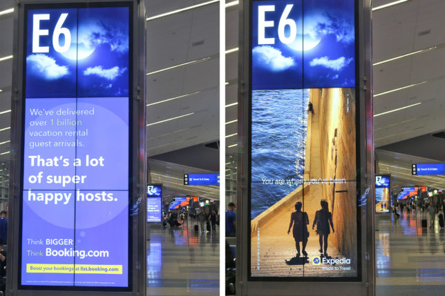 a sign in a building