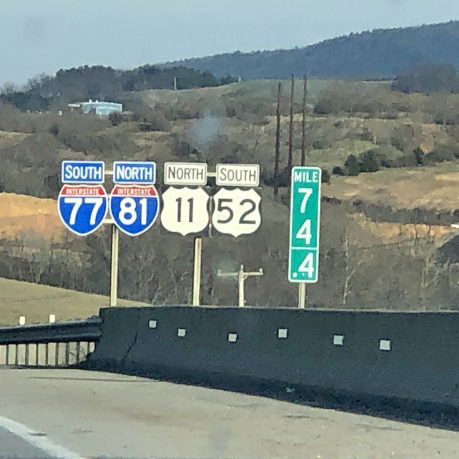 a road sign on a highway