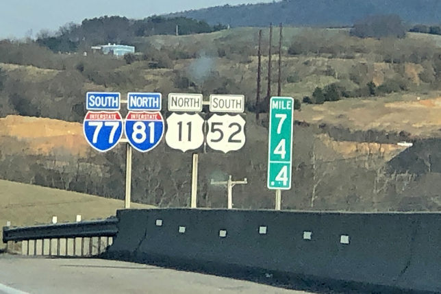 a road sign on a highway